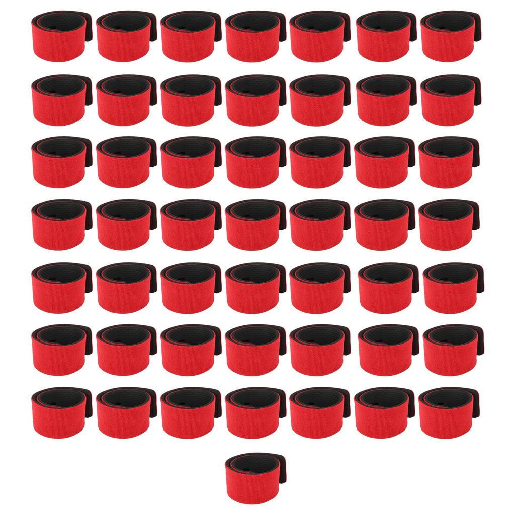 50pcs Fishing Rods Belt Stretchy Straps Fishing Tackle Ties Cable Bait Casting Spinning Rod HoldersRed