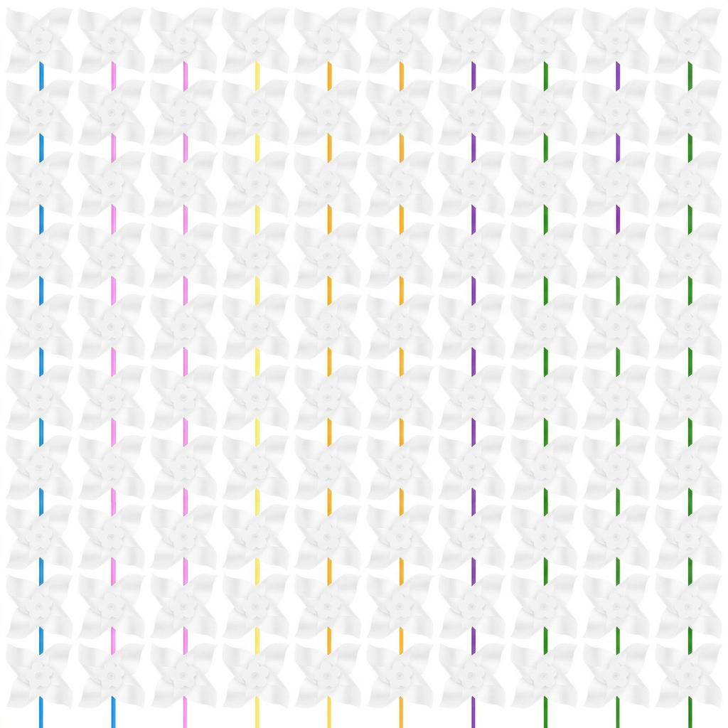 100Pcs DIY Paper Pinwheels Craft Kid Color Your Own White Pinwheels Bulk Summer Spring Craft for Art Craft Party Activity Easter