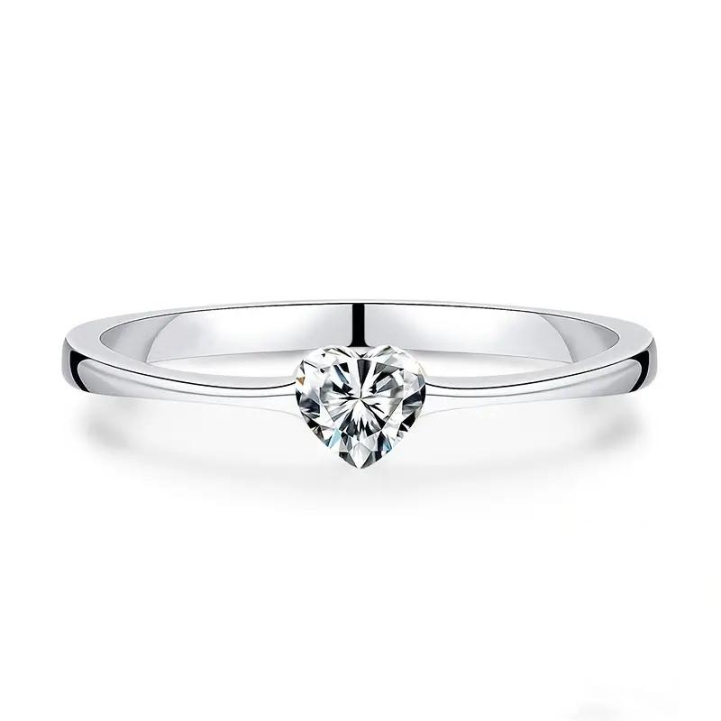 

Кольца Huitan Minimalist Heart Cubic Zirconie Color для женщин, темпераментное свадебное обручальное кольцо, аксессуар, модные ювелирные изделия 10