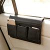 Automotive Window Storage Bag Strong PU Leather With Different Sections Holds 1.5kg Simple To Install No Tools Needed