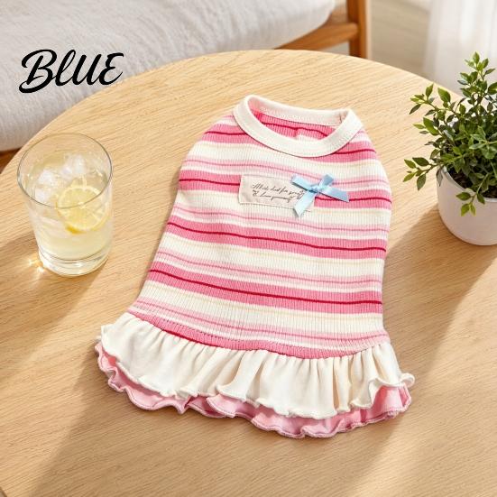 Sleeveless Dog Dress Colorful Striped Dress Stretchy Outfit