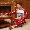 Family Matching Loungewear Set with Christmas Print, Round Neck, Long Sleeve and Pants