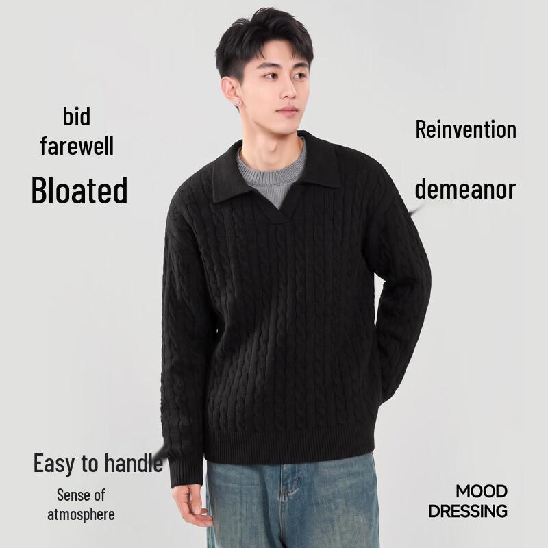 Warrior Men's Faux Two-Piece Knit POLO Sweater