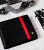 Men's leather wallet with a red strap - Rovicky