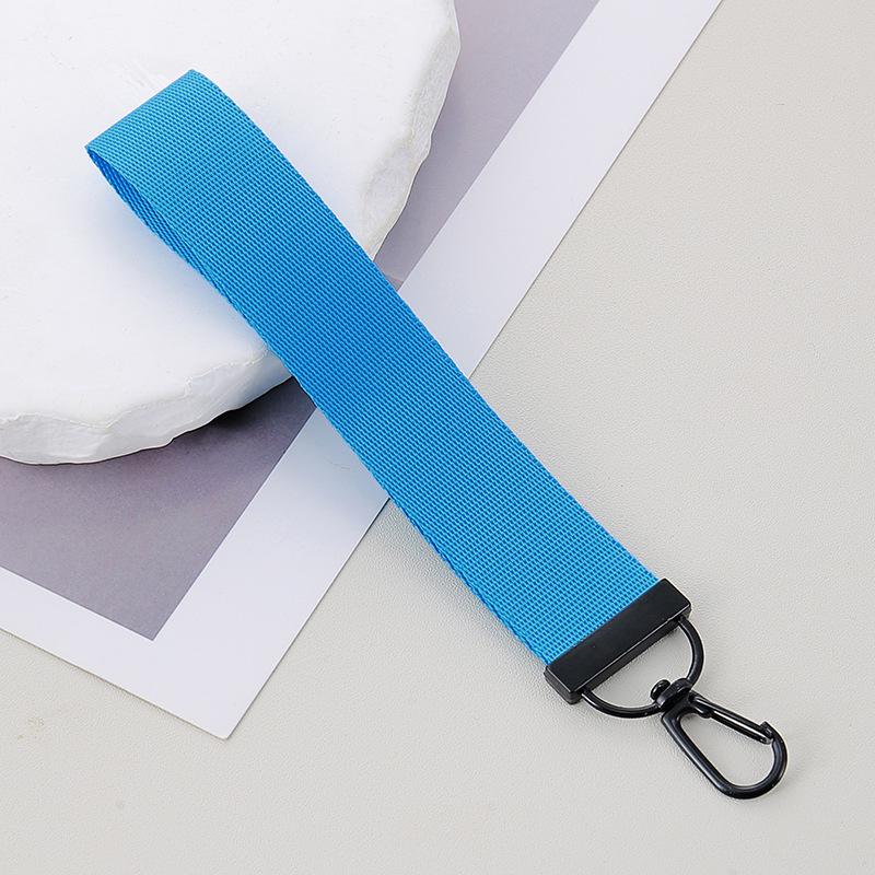 Personalized Solid Color Woven Ribbon Keychain with Tassel - Perfect for School Bags and Backpacks.