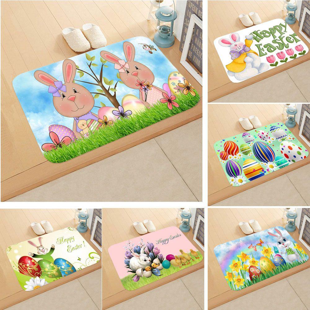 

Нескользящий ковер для ванной комнаты с кроликом, пасхальный мультфильм