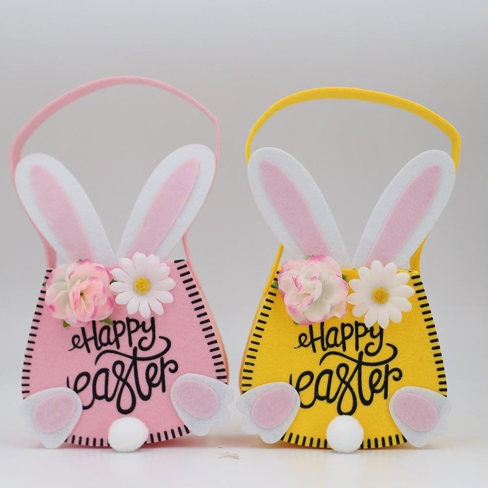 Rabbit Ear Bunny Decoration Bag Exquisite Storage Tote Reusable Easter Tote Bag Spring Festival