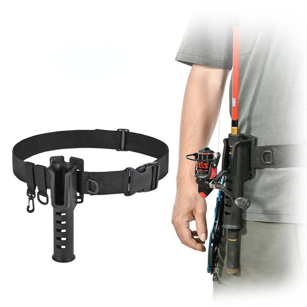 Portable Belt Rod Holder Fishing Gear Tackles Accessories Adjustable Waist Fishing Rod Holder Fishing Rod Pole Inserter