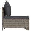 3 Piece Garden Lounge Set with Cushions Gray Poly Rattan