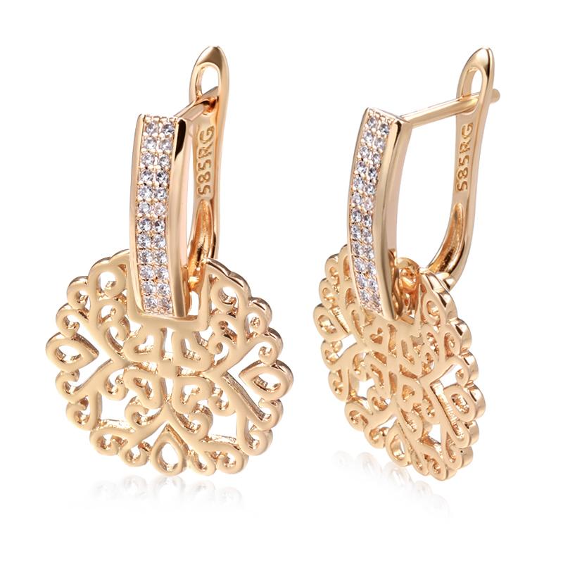 

Kienl Серьги-капли из глянцевого металла цвета розового золота для женщин, трендовые аксессуары с натуральным цирконом, винтажная повседневная бижутерия