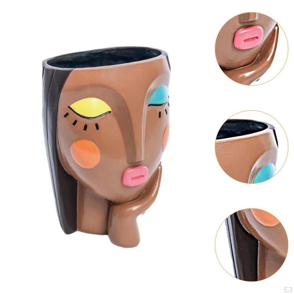 Donica na twarz głowy kwiatu Dziewczyna Doniczka na rośliny na zewnątrz Biuro na zewnątrz