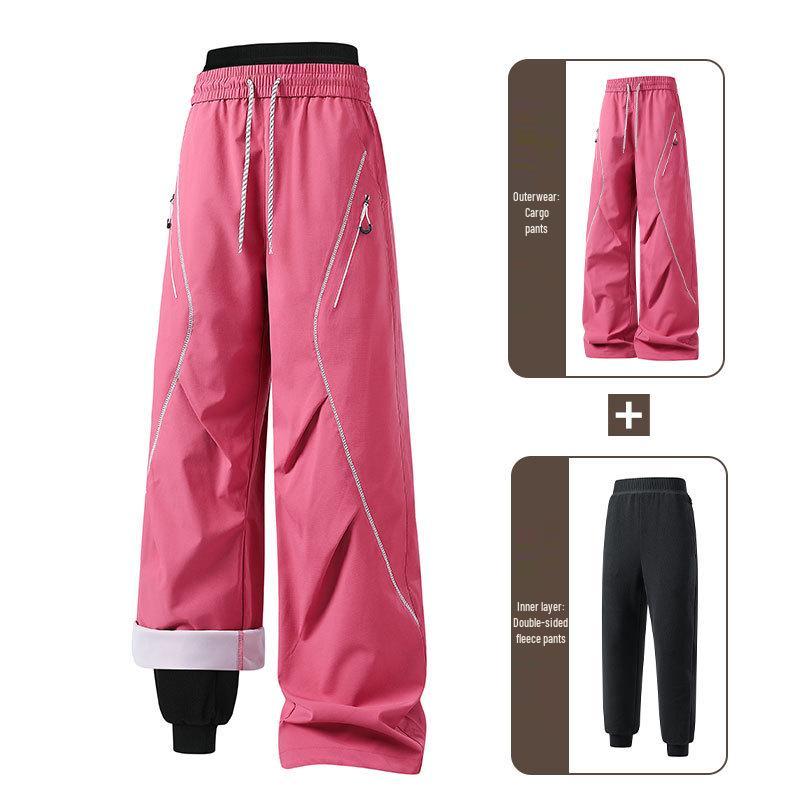 Pantaloni da Lavoro Paracadutista Antivento Impermeabili Unisex - Pantaloni Lunghi da Esterno per Autunno/Inverno