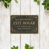 Que Dios Bendiga Este Hogar Spanish Vintage Metal Wall Sign Religious Christian Blessing Wall Decor for Home Kitchen Entryway Church