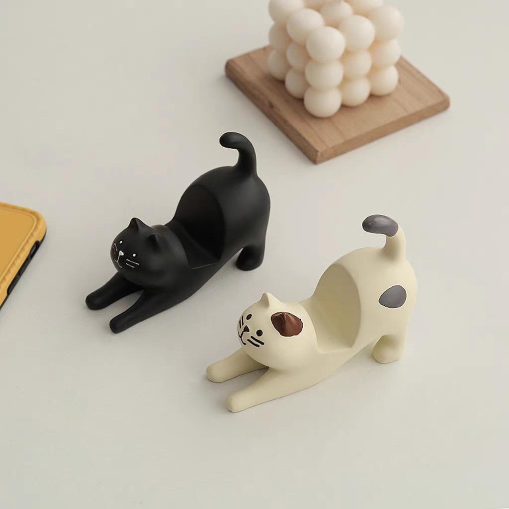 Resin Cat Stretching Phone & Tablet Holder Ornament