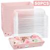 50pcs Cake Dessert Donut Box with Clear Lids Cookie Bakery Sandwich Packing Box Wedding Birthday Party Christmas Home Supply