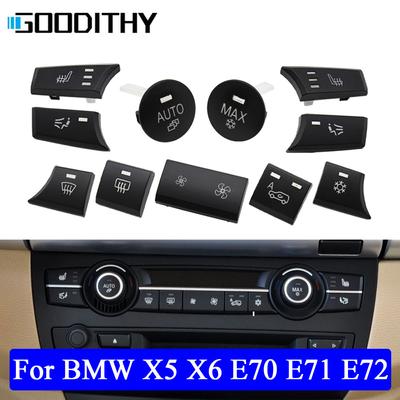 Car Dashboard Air Conditioner AC Vent Button Control Key Auto Knob Switch Cap For BMW X5 X6 E70 E71 E72 2007-2014