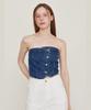 Leusejiem Louise Bustier Denim Top - Mid Blue
