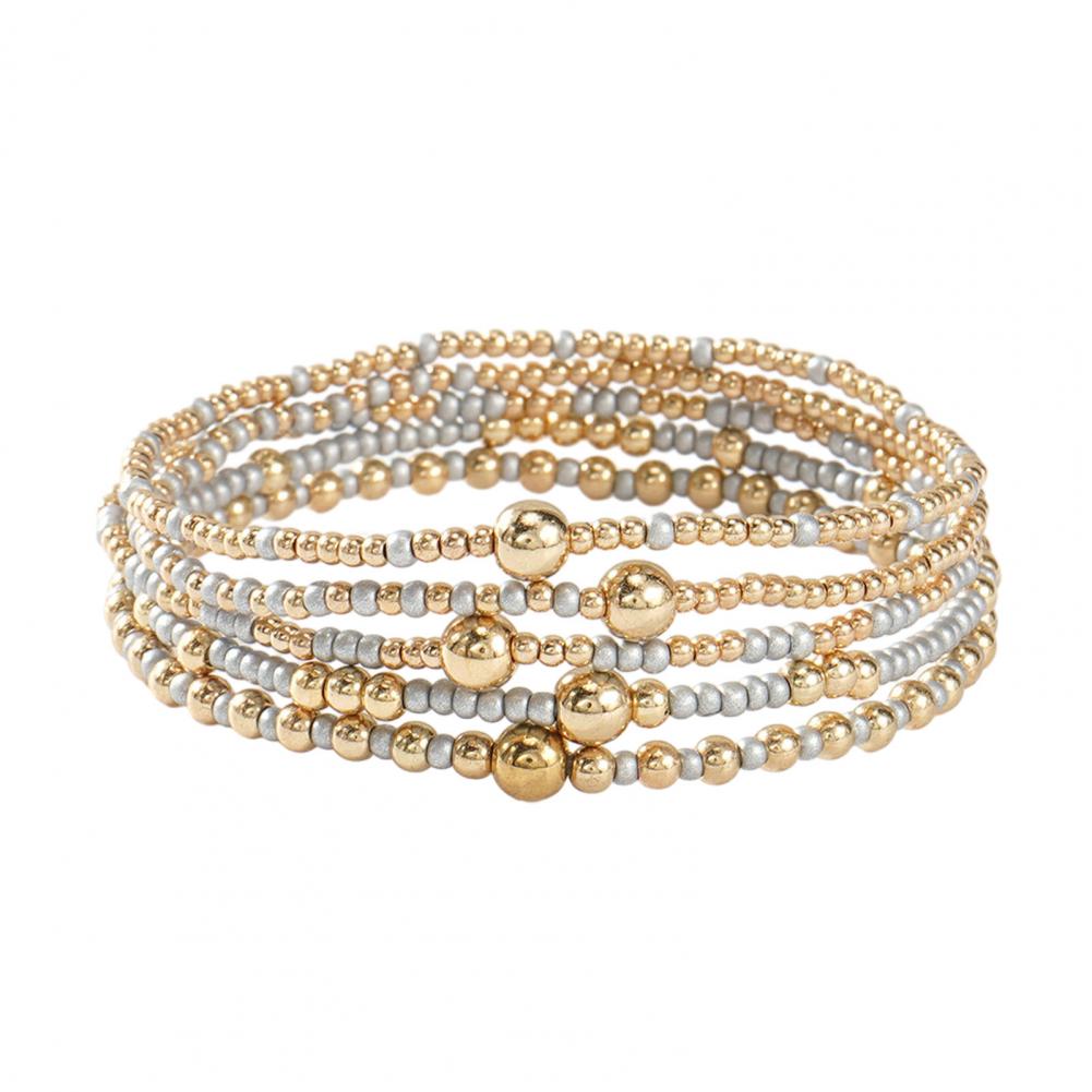 Layered Wrist Accessories Stackable Beaded Bracelets 1pcs Beaded Bracelet Stack for Women Teenage Girls Tiny Elastic Stretch
