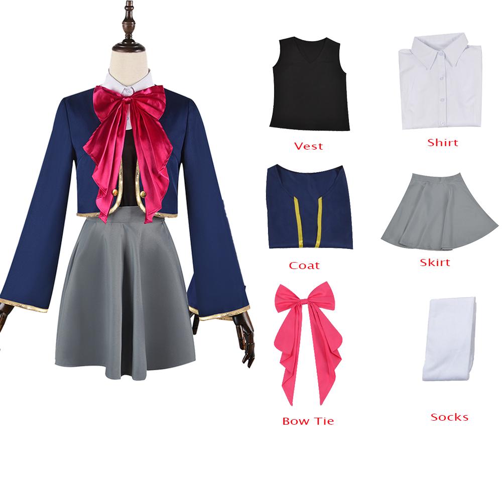 Japanese Anime Oshi No Ko Girls Hoshino Ai Cosplay Costume Carnival Vintage Pink Lolita Dress Rubii Akuamarin School Uniform Wig