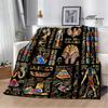 Egyptian pictograph symbol printed blanket Picnic blanket Warm Flannel blankets Home bed linings blankets for beds Birthday Gift