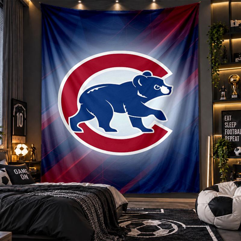 Wall Hanging Tapestry Chicago Cubs Print Cloth for Living Room Bedroom Home Decor