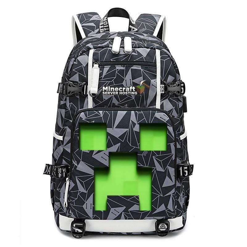 Zaino Minecraft Enderman Grande Capacità Borsa Scolastica per Studenti delle Scuole Medie e Superiori Viaggio Casual