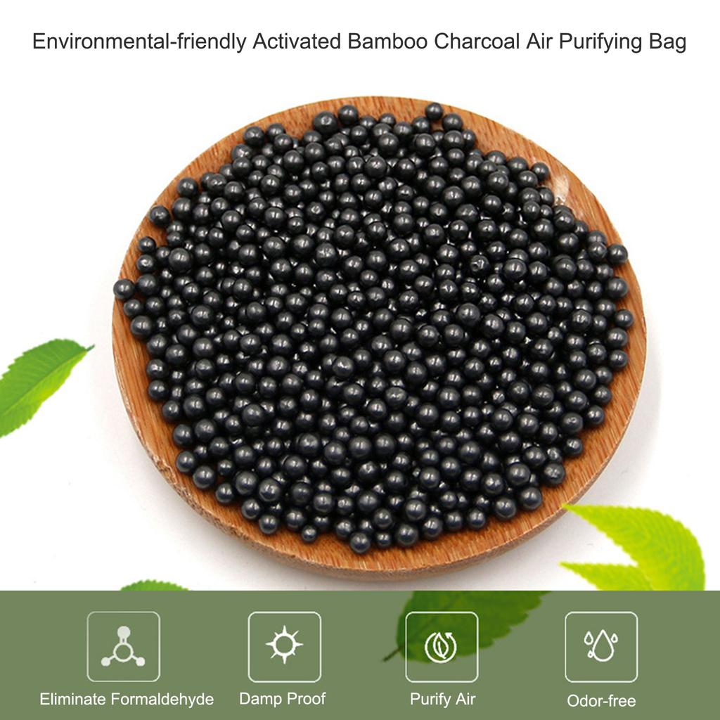 Air Purifying Bag Odor Eliminator Color Changing Indication Activated Bamboo Charcoal Remove Harmful Odorous Gases for New House Car Furniture Grey
