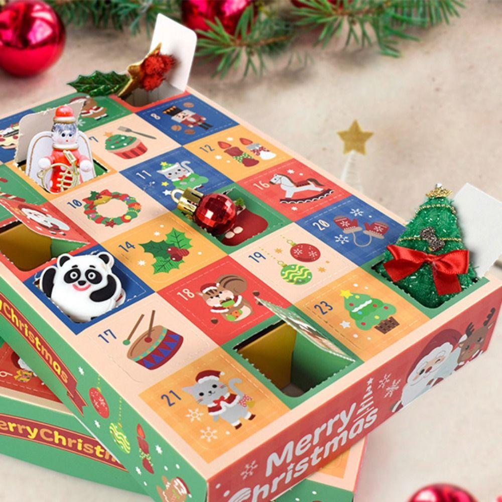 5Pcs Funny Advent Calendar Box Empty Gift Packing Boxes New Christmas Surprise Blind Box