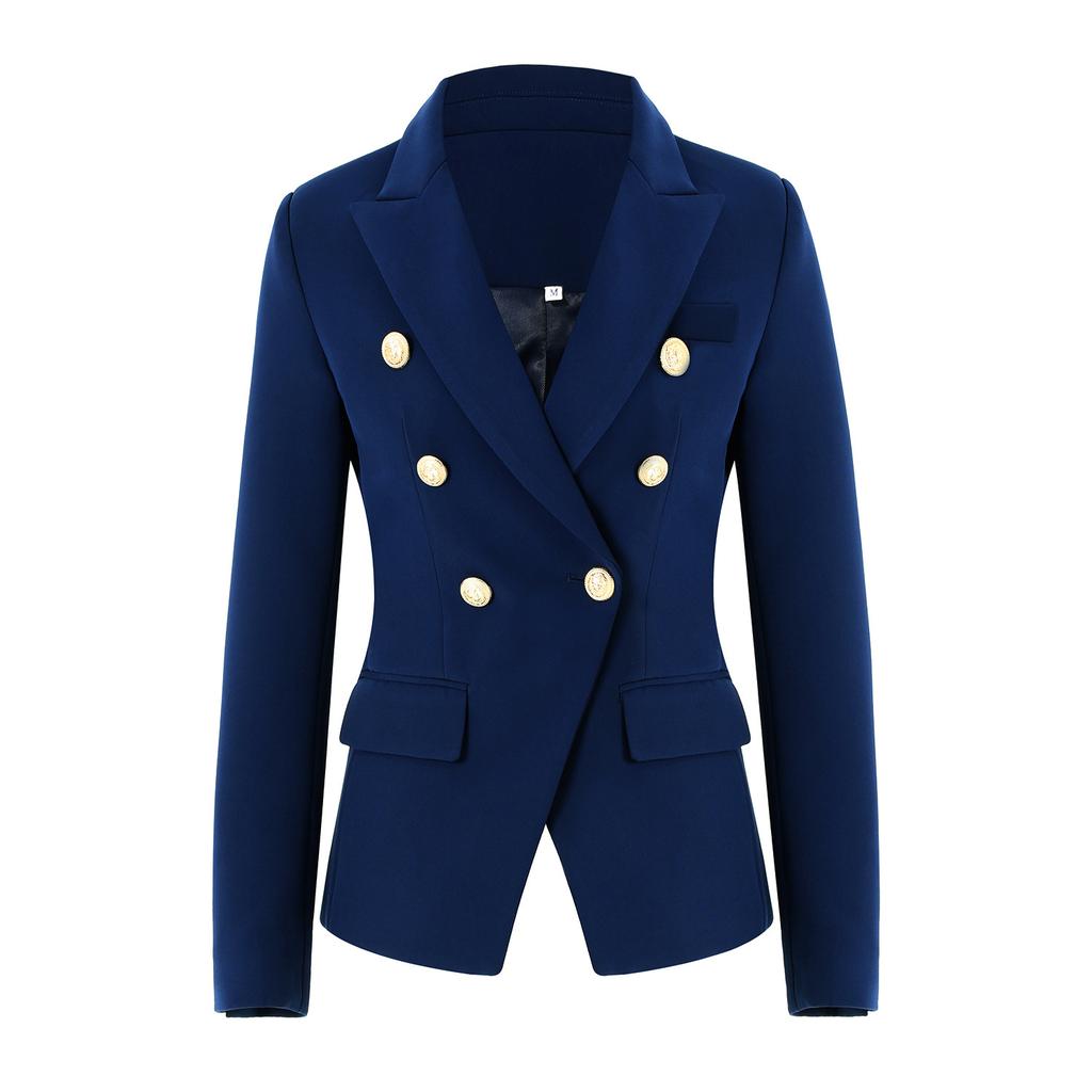 New double-breasted suit solid-color suit multi-color slim-fitting and thin temperament blazer women