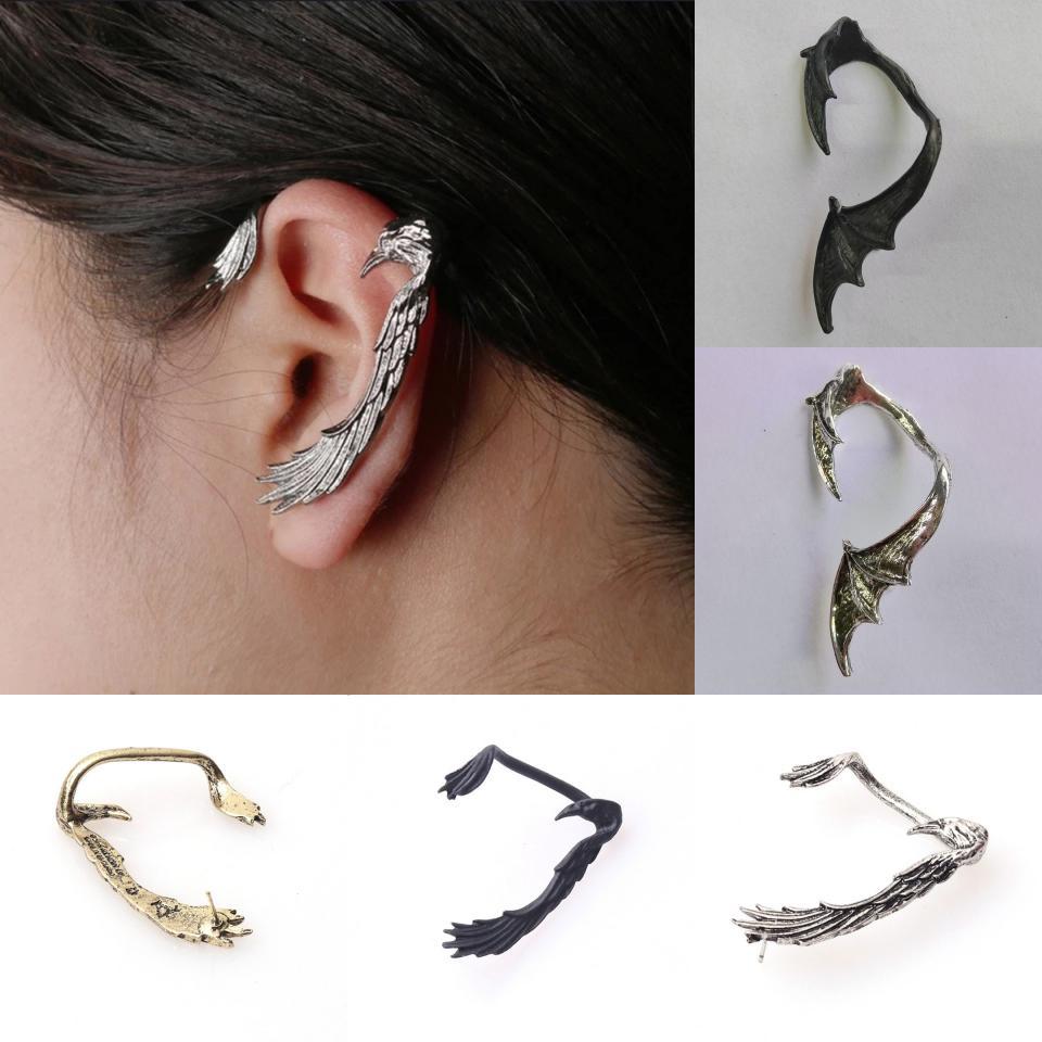 Gothic Crow Bat Animal Inspired Alloy Ear Hoops Female Fashion Accessories