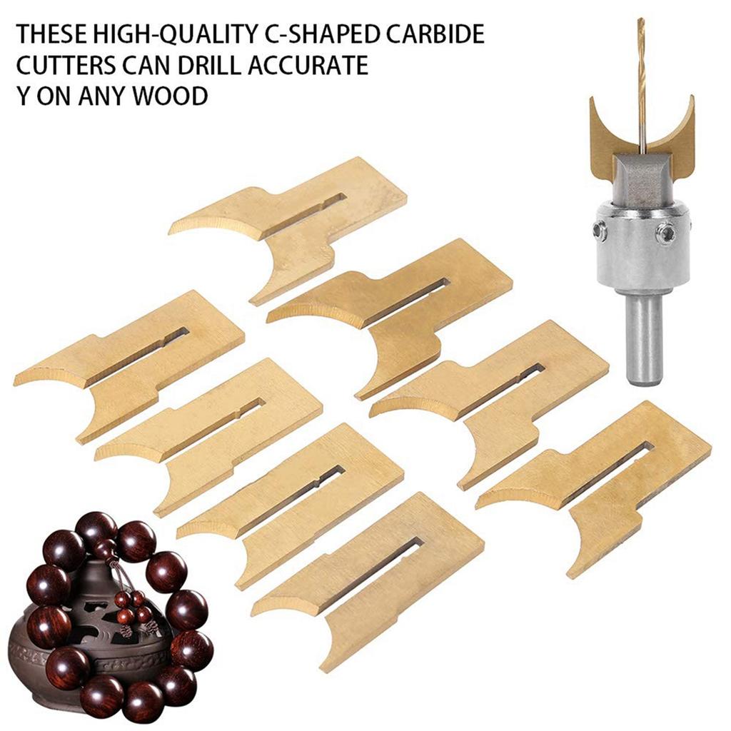 A34R Premium Beads Drill Bit Wooden Bead Maker Carbide Ball Blade Woodworking Milling Cutter Molding Tool Beads Router