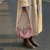 Simple Zipper Plaid Shoulder Bag Colth Large Capacity Dumpling Bag Lightweight Multicolor Crossbody Bag School
