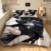 Black Butler Pattern Bedding Quilt Set Quilt Cover Pillowcase Home Birthday Gift(1 * duvet cover + 2 * pillowcase, without core)