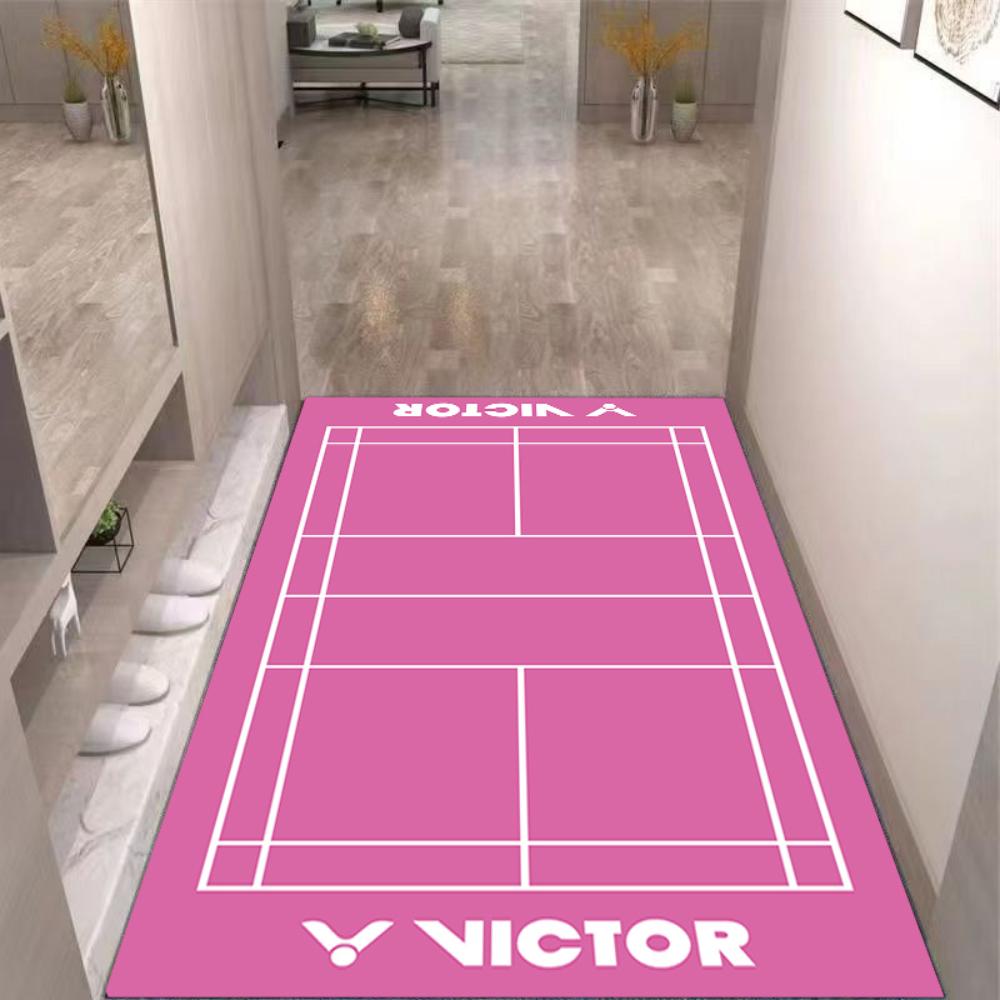 Colorful Badminton Themed Area Rug Carpet Non Skid Floor Mat for Living Room Bedroom Sports Lovers Decor Fun Casual Home Accent