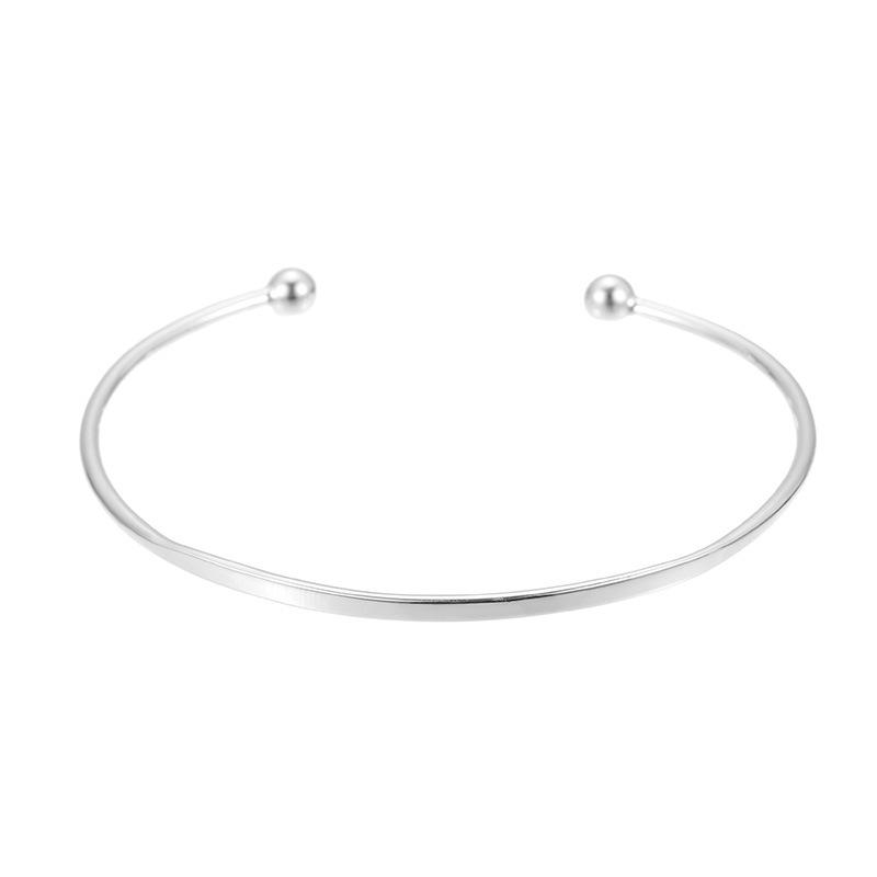 Cui Yan S925 Sterling Silver Open Round Bead Bracelet Ring for Women - Korean Style, High-End, Versatile Jewelry