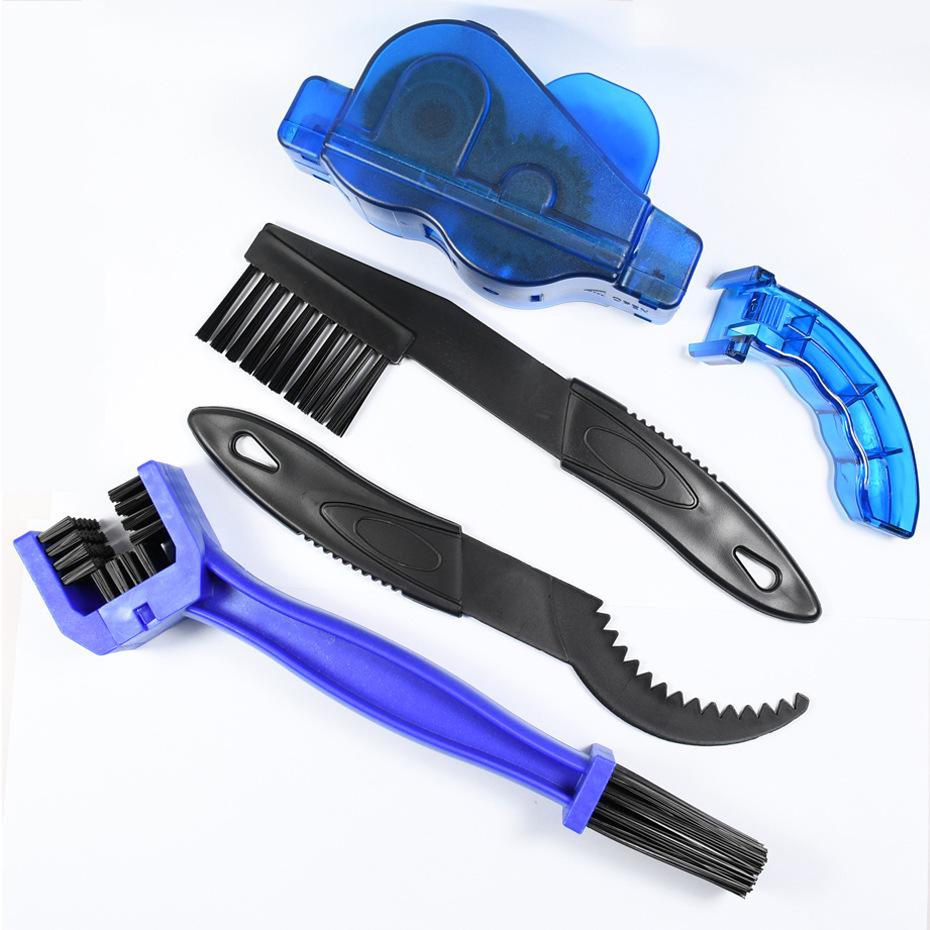 Portable Mountain Bike Chain Cleaner & Maintenance Brush Kit