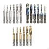 6 Pieces Combination Drill Tap Bits HSS Spiral M3 M4 M5 M6 M8 M10 Tapping Tool