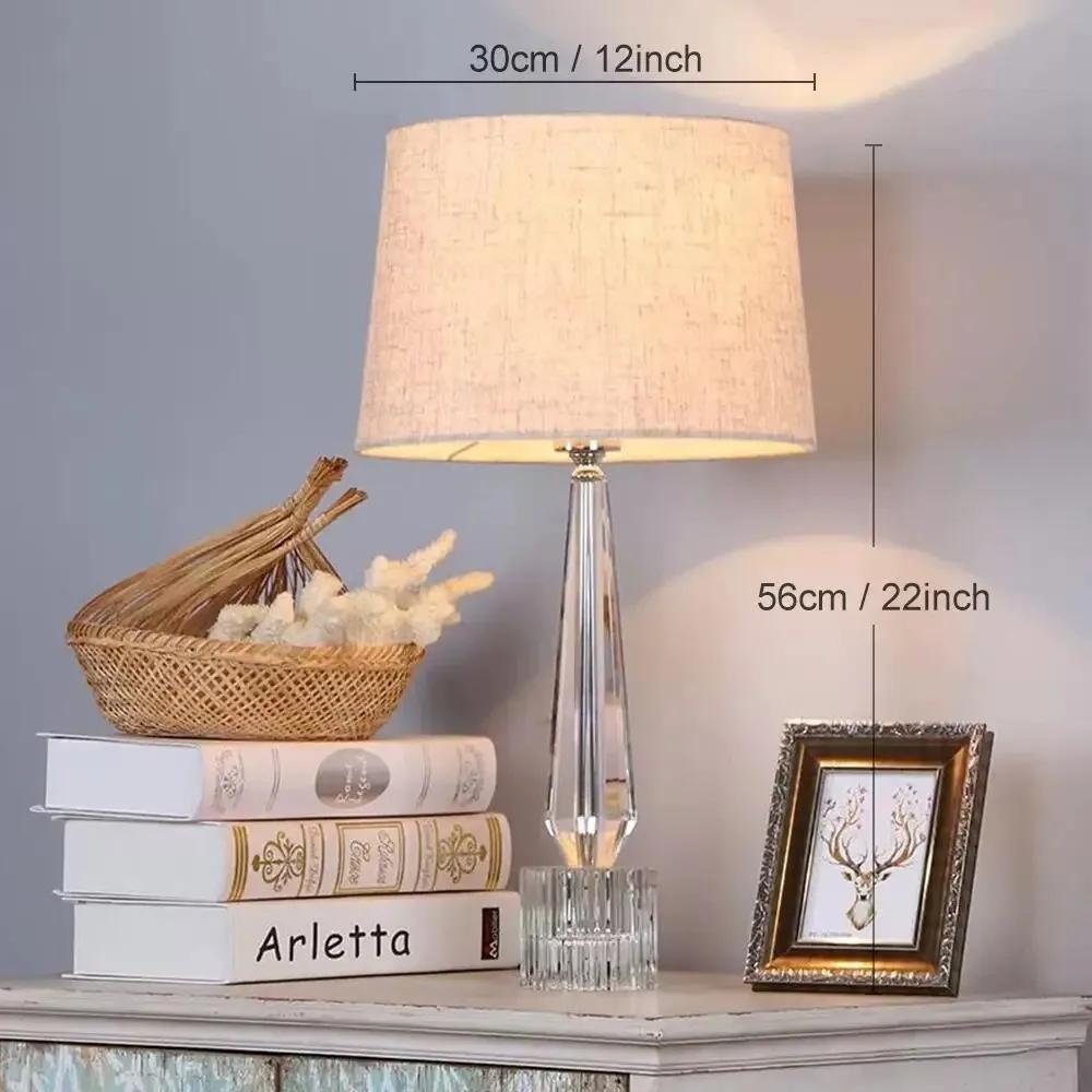 Nordic Creative LED Floor Lamp Fabric Lampshade Crystal Glass Ball Home Decoration Living Room Bedroom Art Reading Desk Lamp