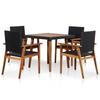 Day and Night - Day and Night Garden Dining Set 5 Pieces Black and Brown Synthetic Rattan