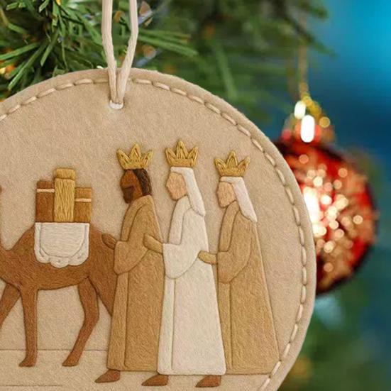 Felt Nativity Scene Christmas Ornament Xmas Crafts Ornaments for Tree Xmas Winter Party Christian Decorations Indoor Outdoor
