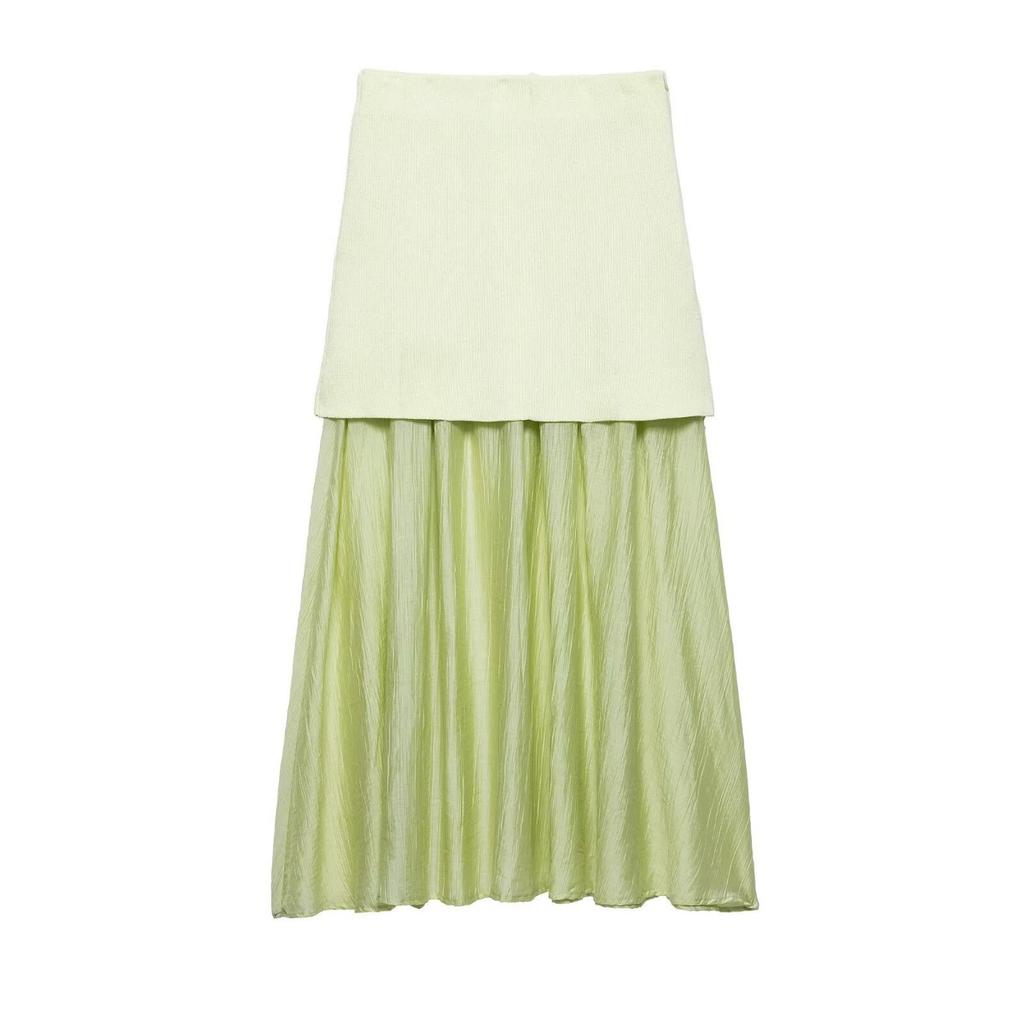 Women Skirt Set Wine Red Knitted V-Neck Sleeveless Slim Vest +Solid High Waist Zipper Patchwork Long Skirt Street