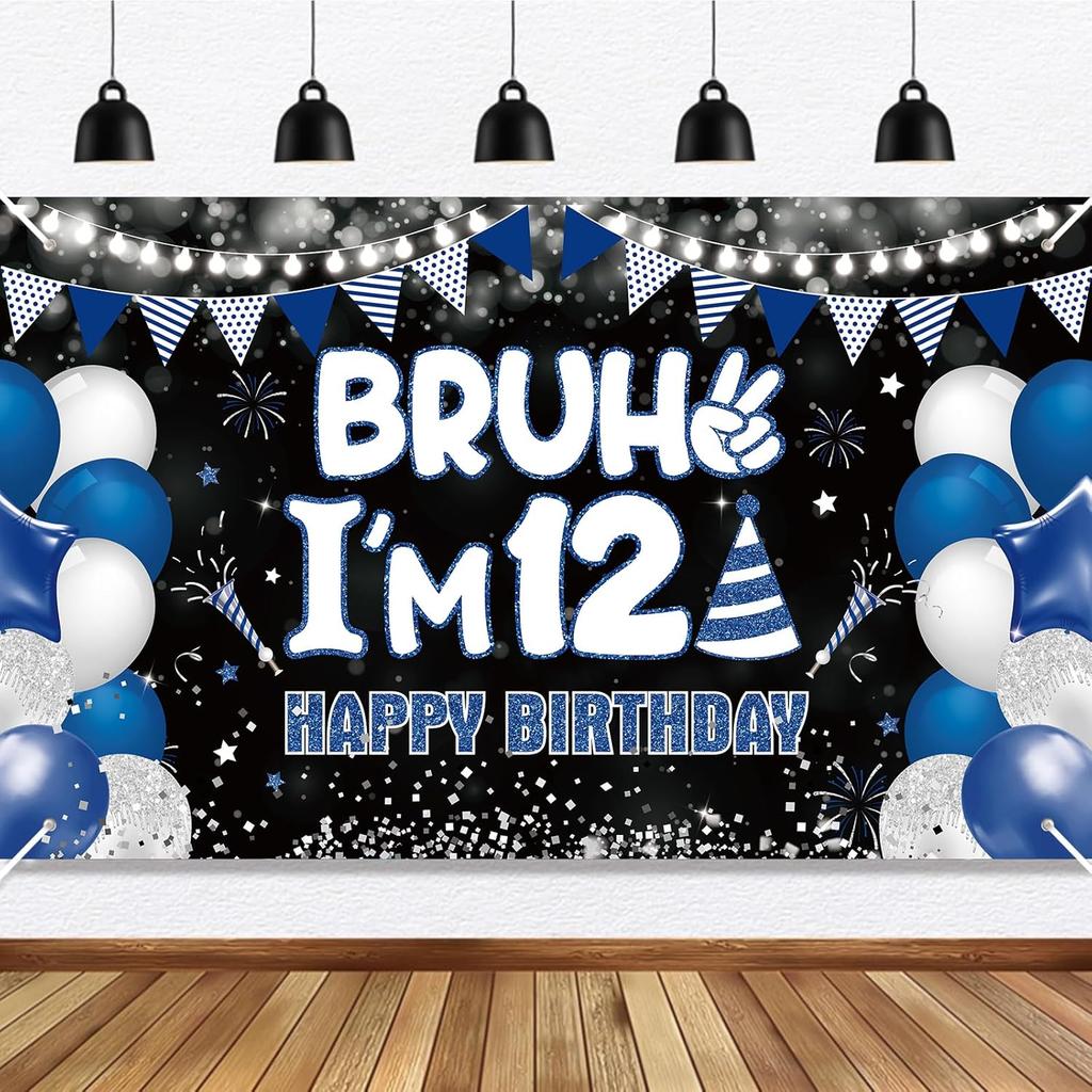 13th Birthday Party Decorations Banner for Boys Bruh I'm 13 Backdrop Funny Teenage Bday Banner Teen Boy 13th Birthday Decor 5.9x3.6ft Happy 13 Years