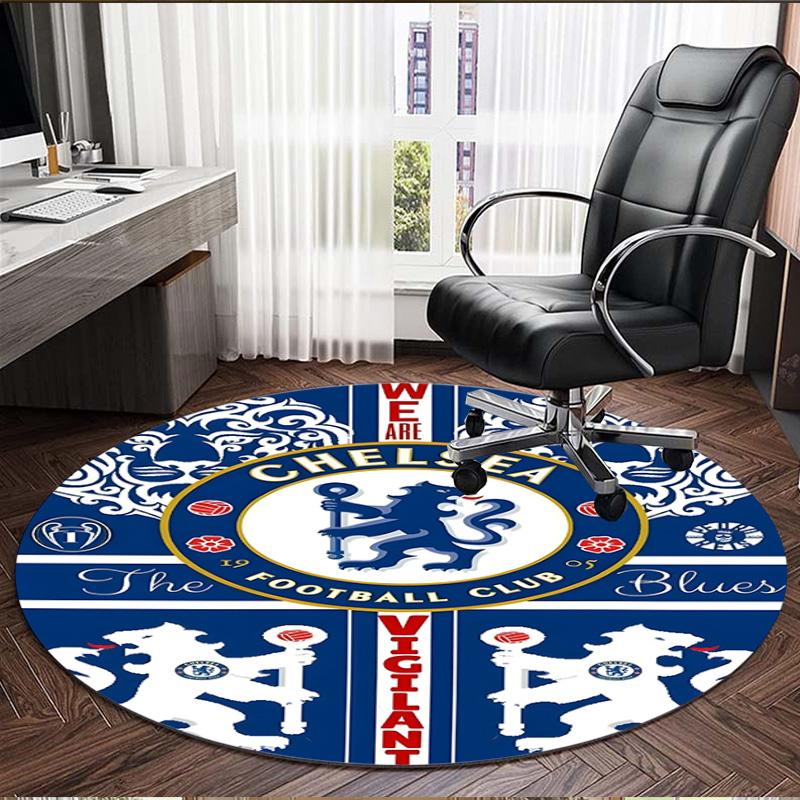 Chelsea F.C Print Round Rug, Washable Floor Carpet, For Entryway Dorm Laundry Room Office Study, Home Decor Birthday Christmas Gift