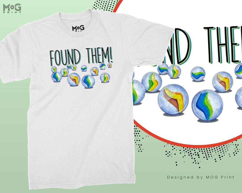 

Found Them Marbles T-shirt Funny Retro Marble Tee Gift for Children s Men Women XL