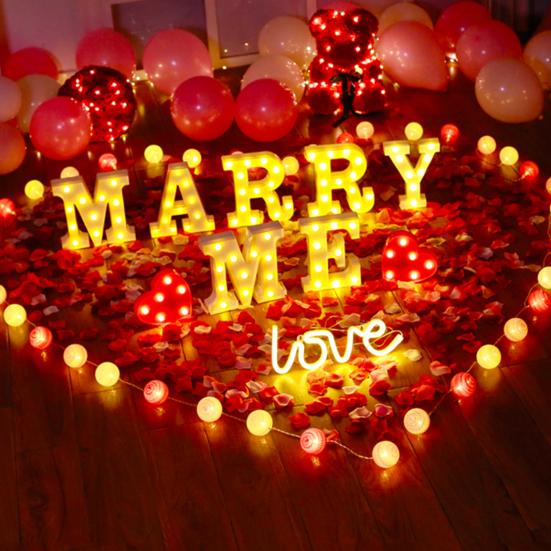 LED Letter Light Switch Design Waterproof Plastic Alphabet Letter Night Light Lamp for Party Club Bar