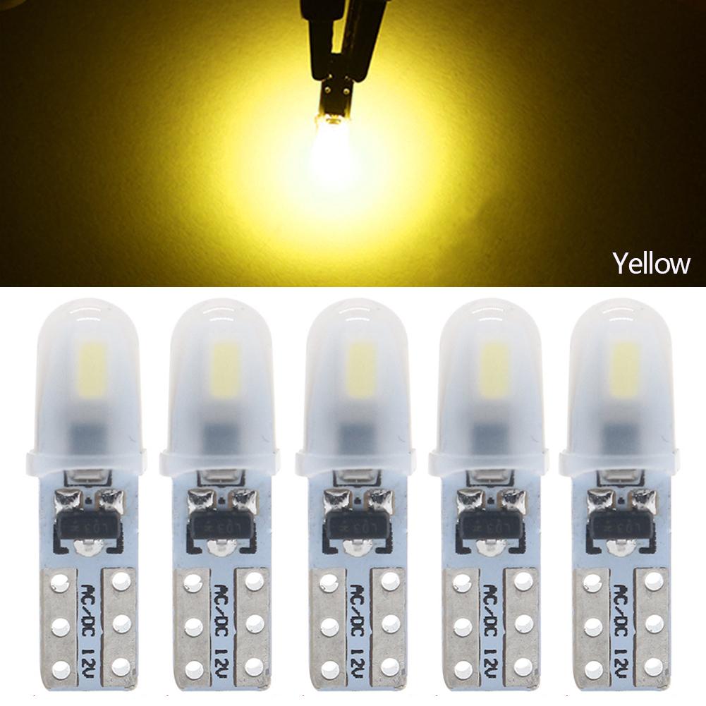 10 Peças T5 Luzes de Painel de Carro Automotivo 2 3014 SMD Lâmpada LED Branca 12V DC