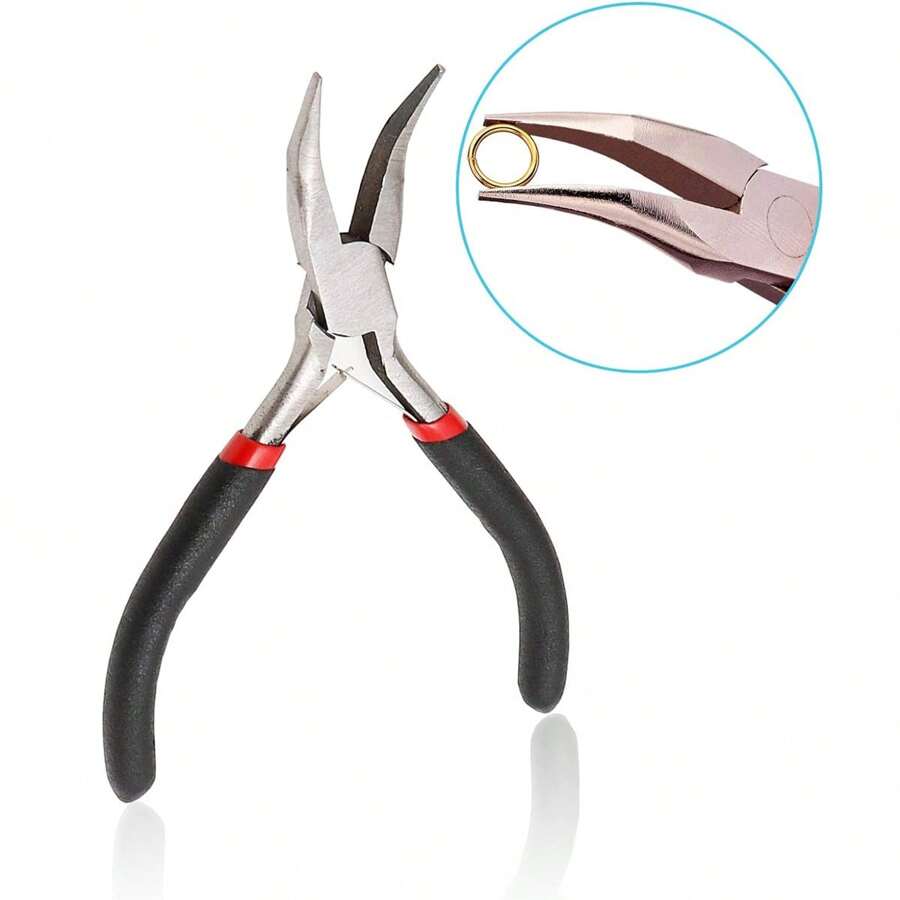 Juego de 4 alicates para joyería, con punta fina, punta de cadena y punta redonda.