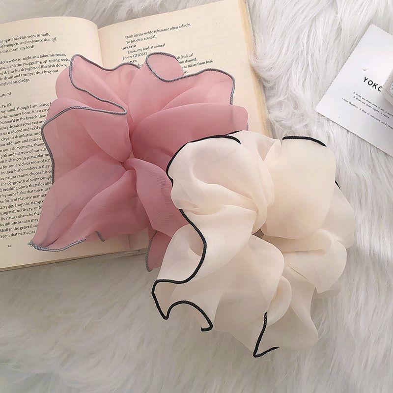 1pc Spring and Summer Oversized Organza Large Intestine Hair Loop Mesh Temperament Fat Intestine Loop Lock Edge Headband Flower