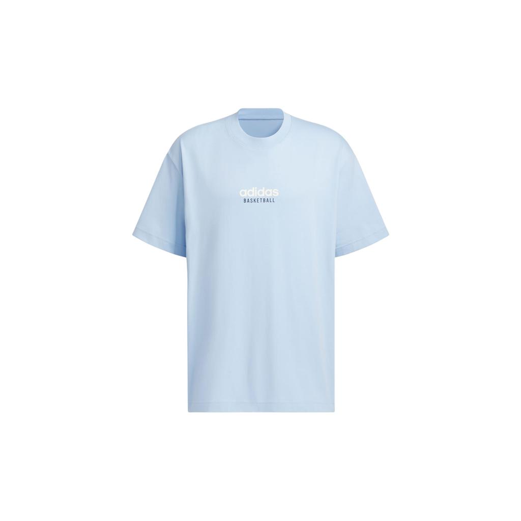 Adidas Graphic Play Basketball Printed Sports Crew Neck T-Shirt Men Tops Bright-Blue JD6404