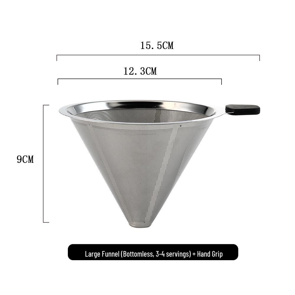 304 Stainless Steel Reusable Coffee and Tea Drip Filter Funnel